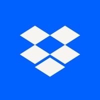 the dropbox logo on a blue background